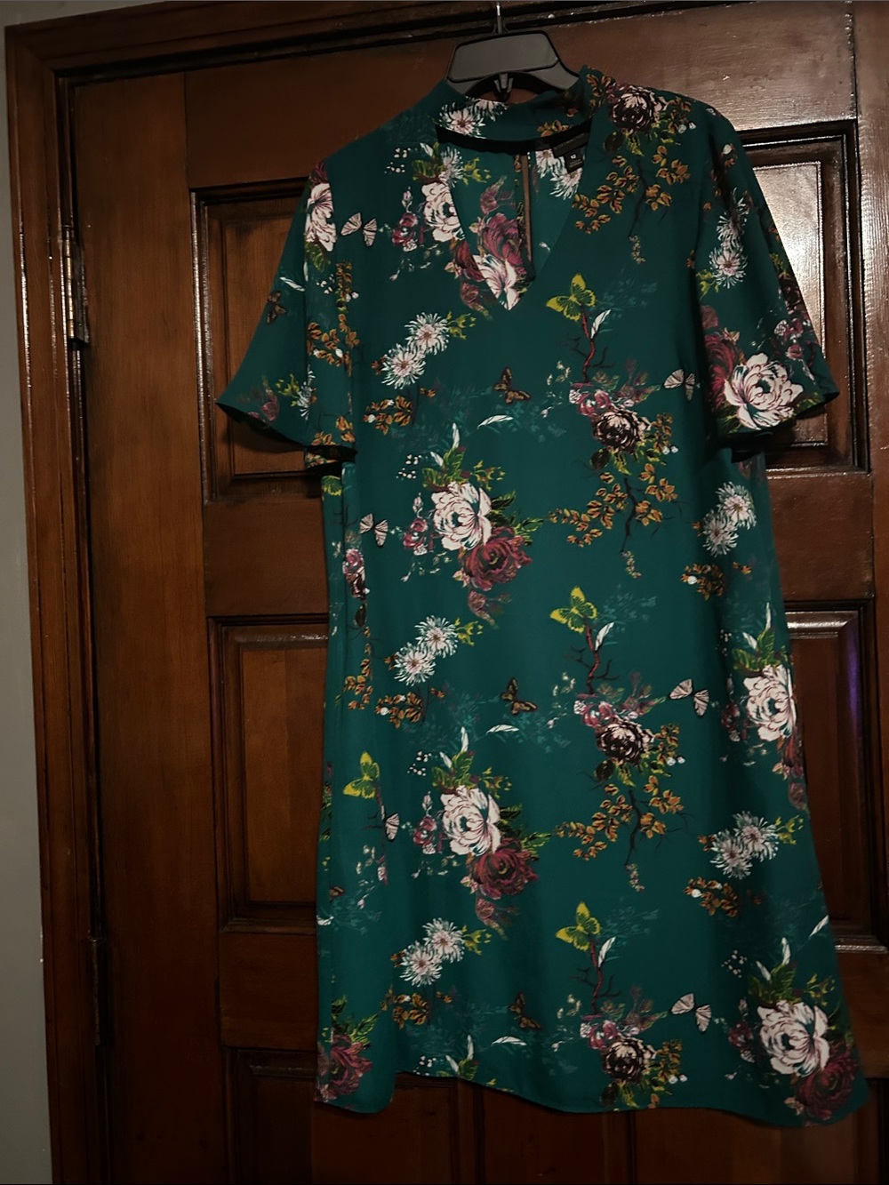 Worthington Teal Floral Shift Dress
